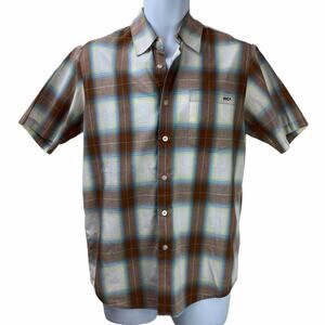 RVCA Plaid Short Sleeve Shirt Sz S